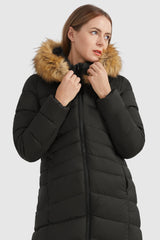 Orolay-Quilted Hooded Winter Coat-#color_Black