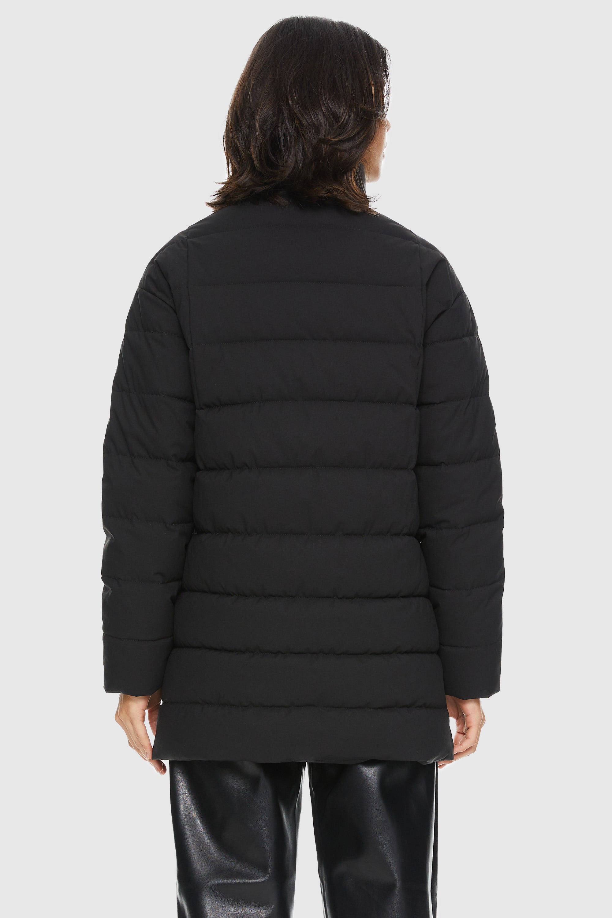 Orolay-Quilted Mid-Length Coat-#color_Black