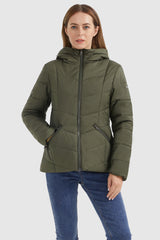 Orolay-Quilted Puffer Jacket with Hood-#color_Chive