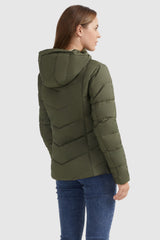 Orolay-Quilted Puffer Jacket with Hood-#color_Chive