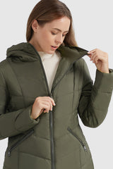 Orolay-Quilted Puffer Jacket with Hood-#color_Chive