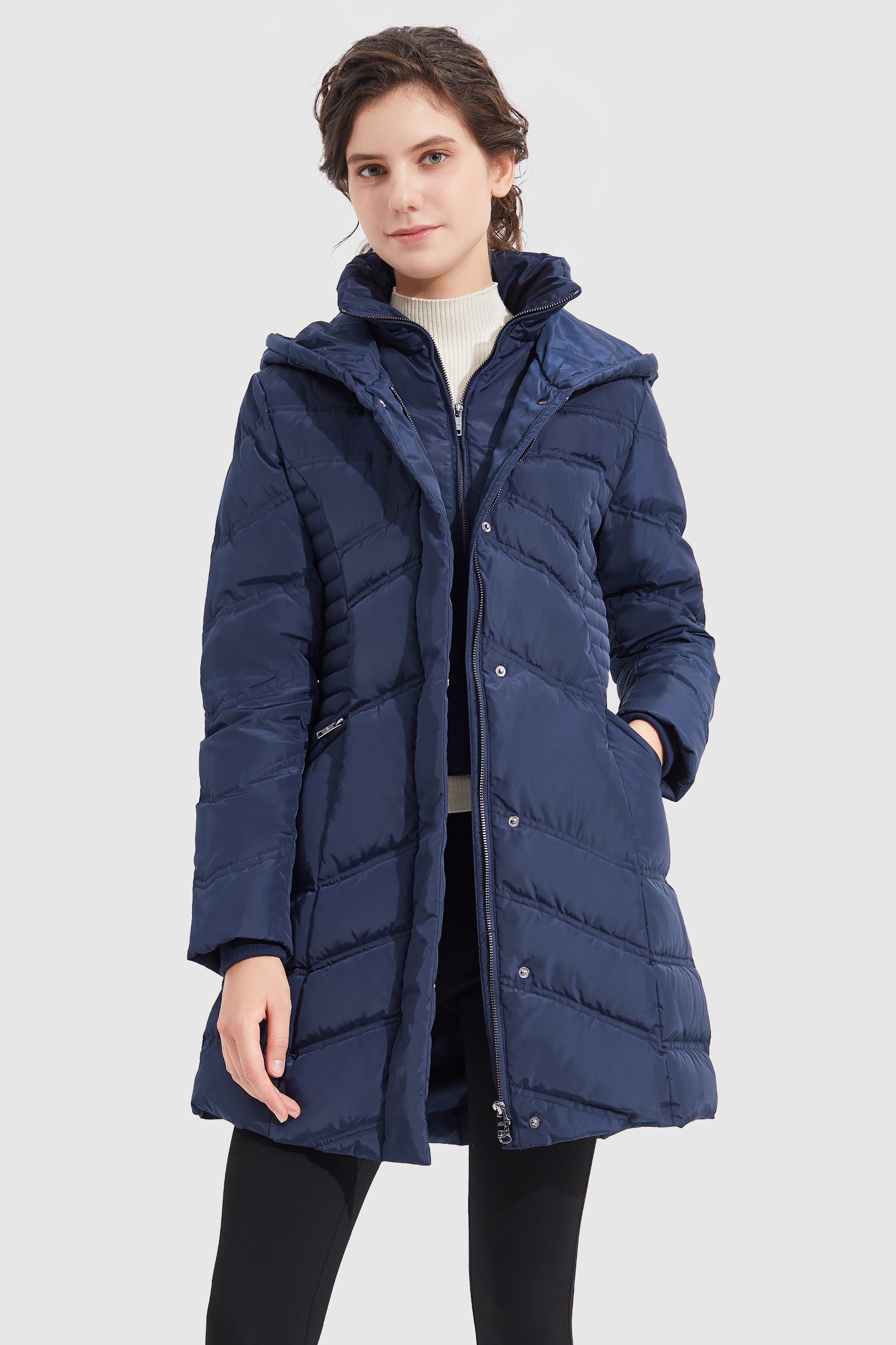 Orolay-Quilted Thickened Puffer Down Jacket-#color_Blueprint