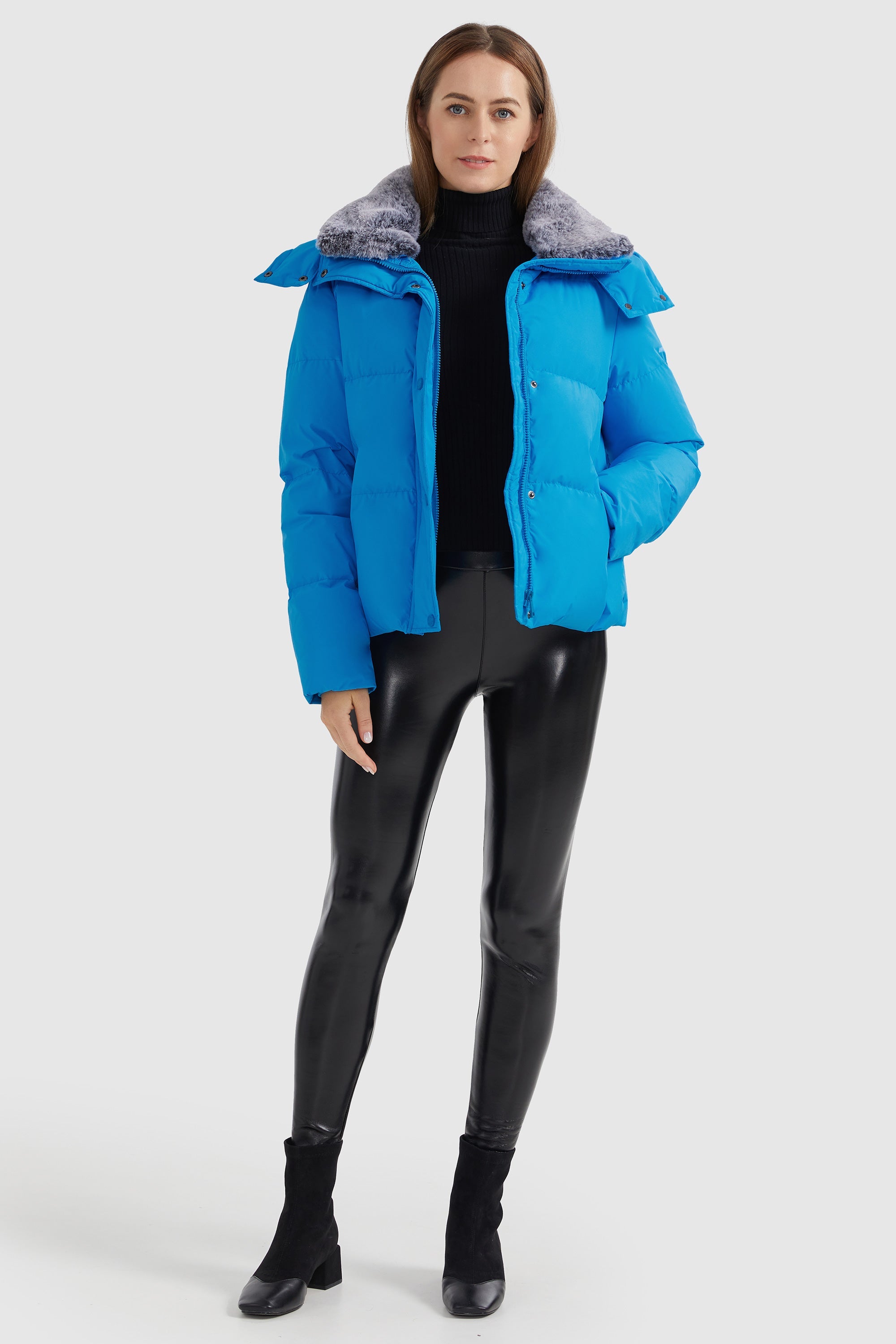 Orolay-Removable Faux Fur Collar Puffer Down Jacket-#color_Malibu Blue