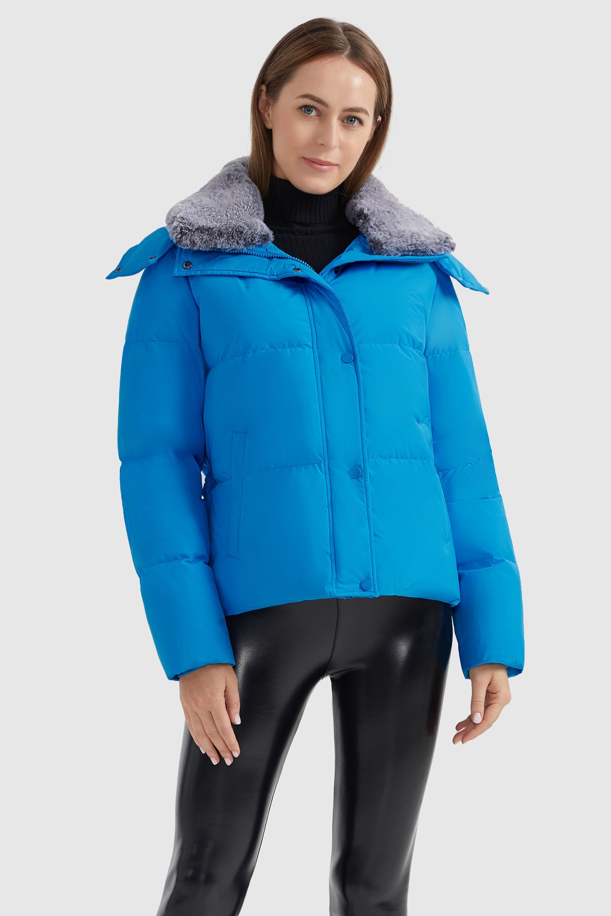 Orolay-Removable Faux Fur Collar Puffer Down Jacket-#color_Malibu Blue