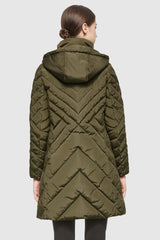 Orolay-Removable Hooded Winter Coat-#color_Fir Green