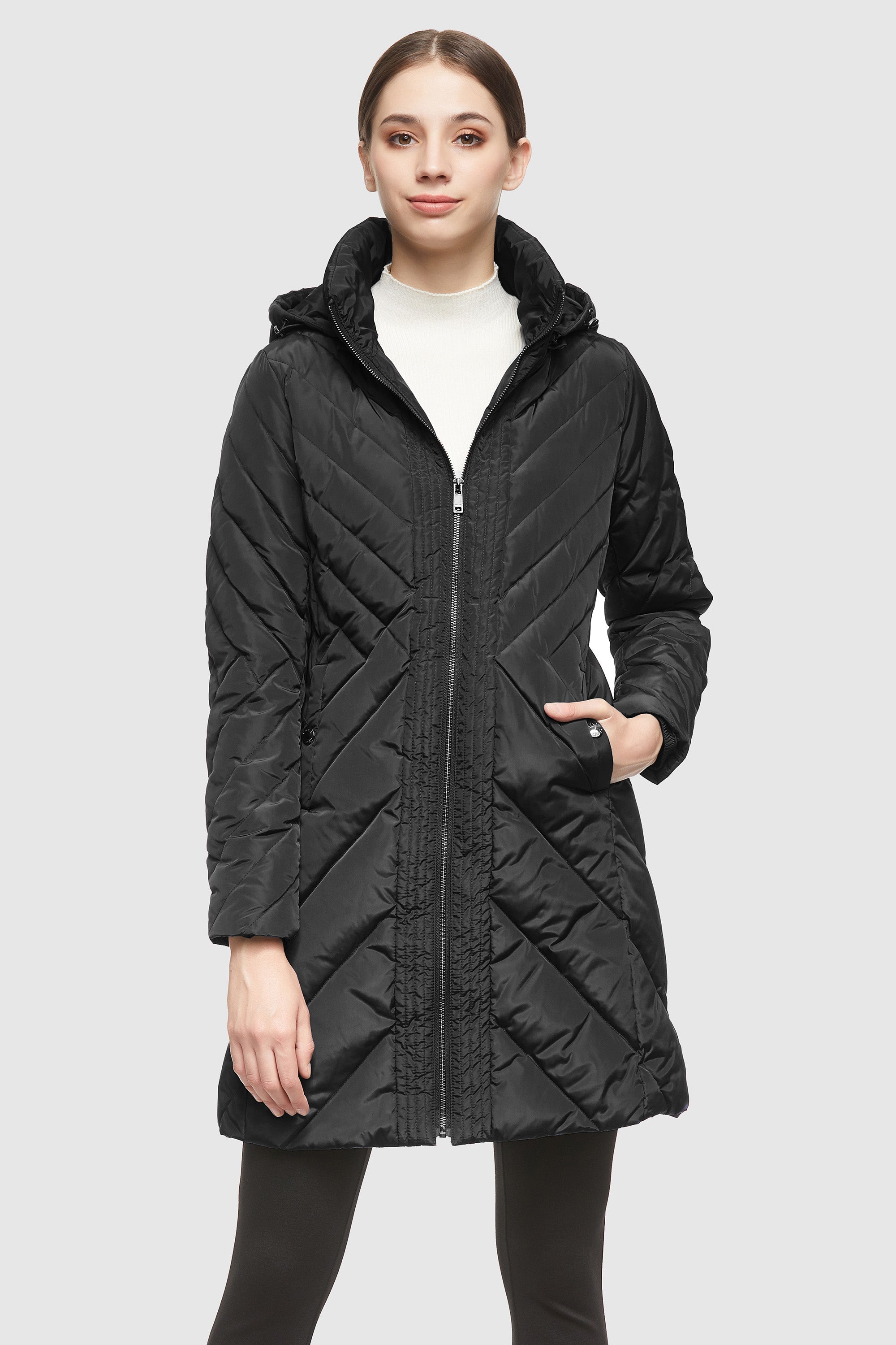 Orolay-Removable Hooded Winter Coat-#color_Black