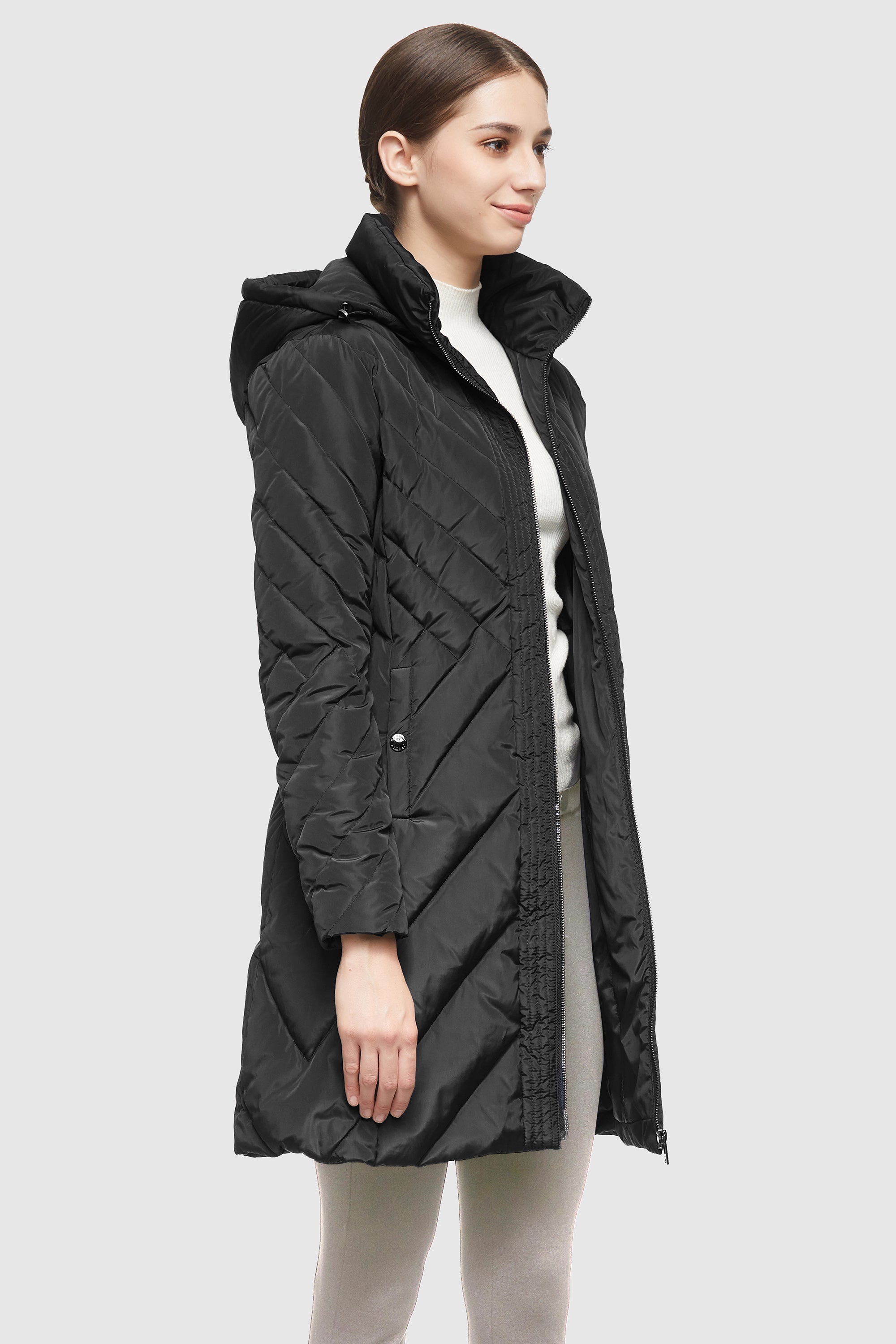 Orolay-Removable Hooded Winter Coat-#color_Black