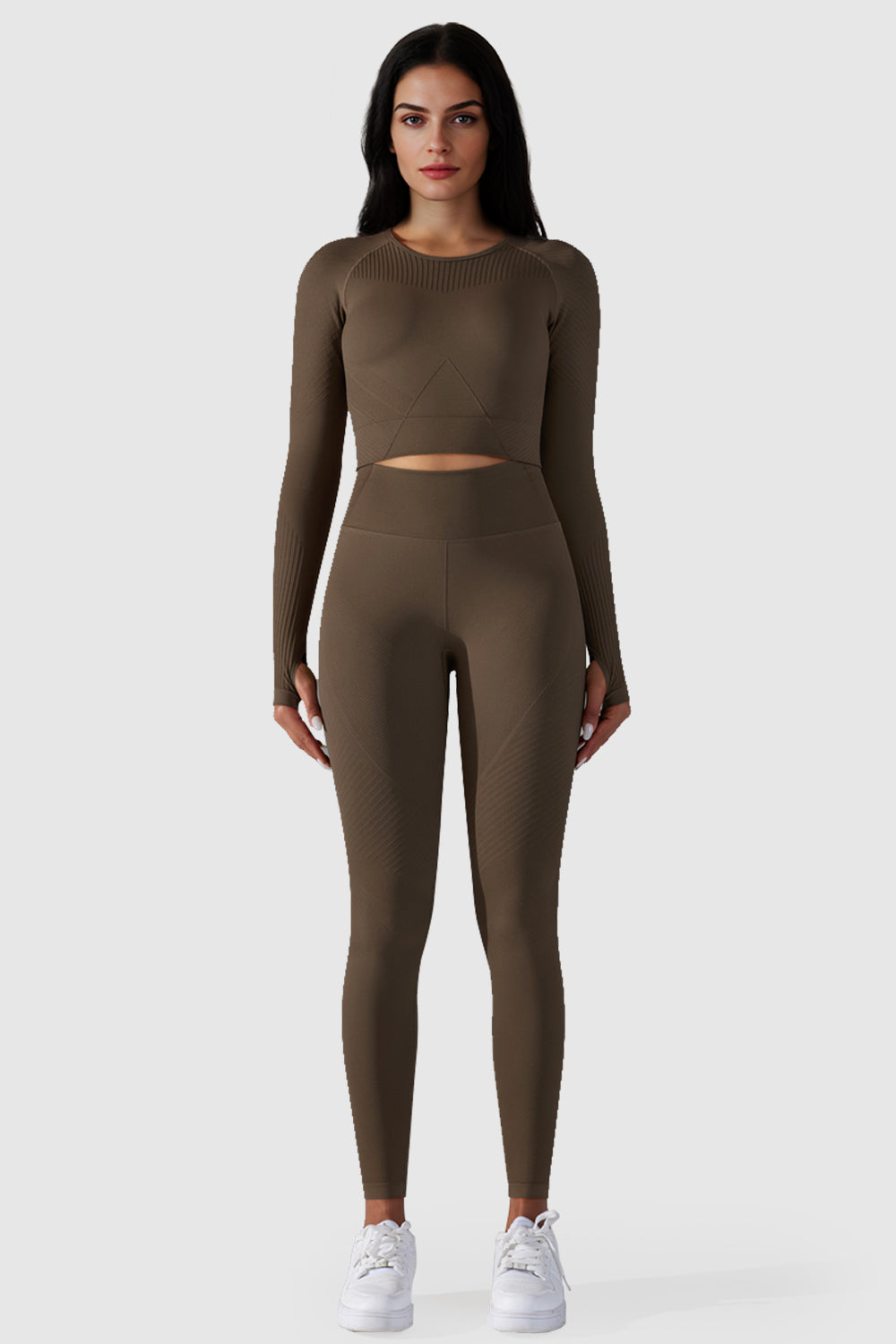 Orolay-Seamless Workout Leggings-#color_Brown