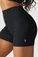 Orolay-Seamless Workout Yoga Shorts-#color_Black