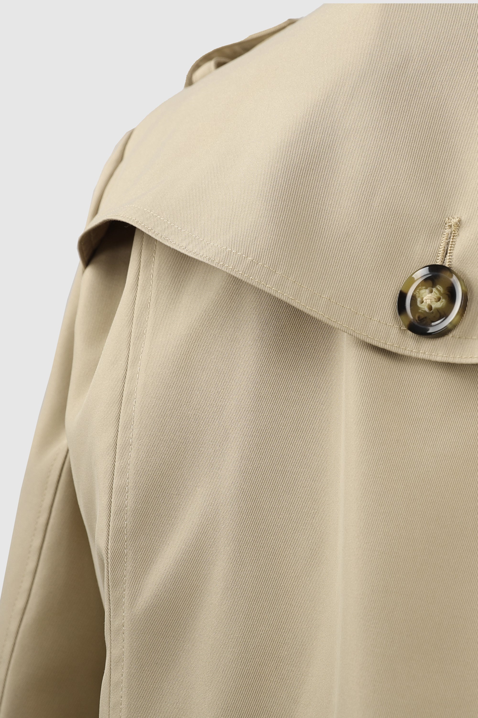 Orolay-Short Double Breasted Trench Coat-#color_Frosted Almond