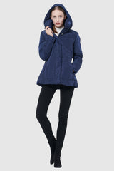 Orolay-Short Down Coat with Removable Hood-#color_Beacon Blue