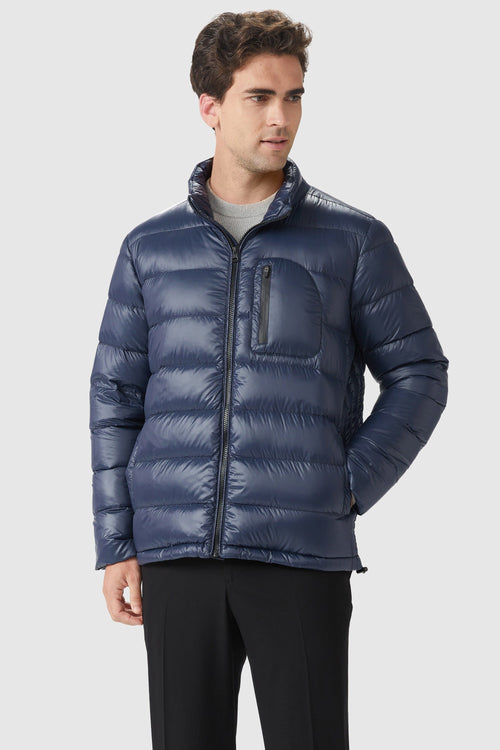 Orolay-Short Lightweight Bomber Down Coat-#color_Blueprint