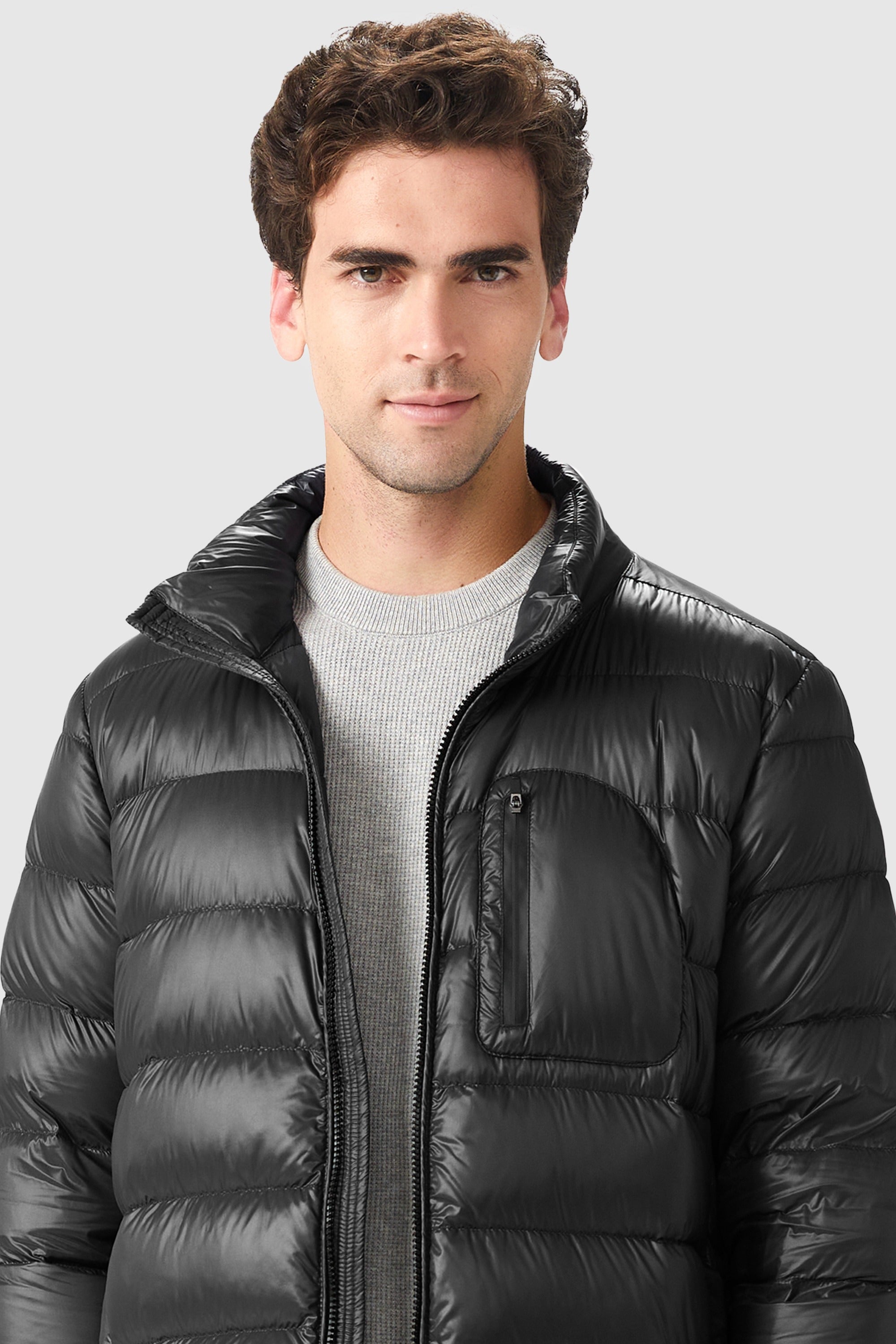 Orolay-Short Lightweight Bomber Down Coat-#color_Black