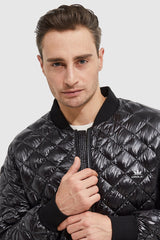 Orolay-Short Lightweight Bomber Jacket-#color_Black