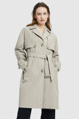 Orolay-Single-Breasted Belted Trench-#color_Tofu