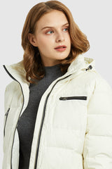 Orolay-Slant Pocket Zip up Puffer Down Coat-Orolay Slant Pocket Zip up Puffer Down Coat women #color_White