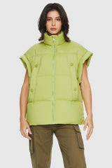 Orolay-Sleeveless Classic Puffer Vest-#color_Leaf Green