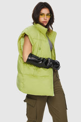 Orolay-Sleeveless Classic Puffer Vest-#color_Leaf Green