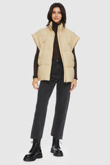 Orolay-Sleeveless Classic Puffer Vest-#color_Summer Melon