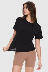 Orolay-Slim Fit Workout T-Shirt-#color_Black