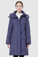 Orolay-Snap Button Puffer Jacket-#color_Bleached Denim