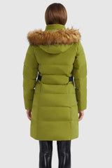 Orolay-Solid Faux Fur Trim Hood Puffer Down Coat-#color_Camping Gear