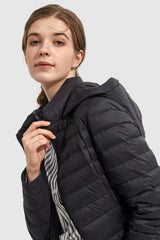 Orolay-Stand Collar Light Quilted Down Jacket-#color_Black