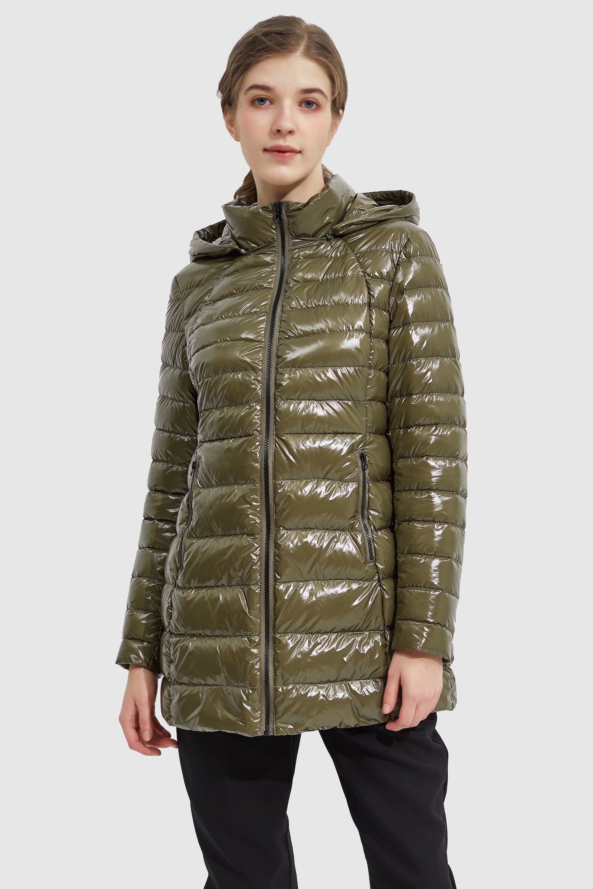 Orolay-Stand Collar Light Quilted Down Jacket-#color_Breen