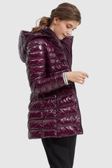 Orolay-Stand Collar Light Quilted Down Jacket-#color_Magenta Purple