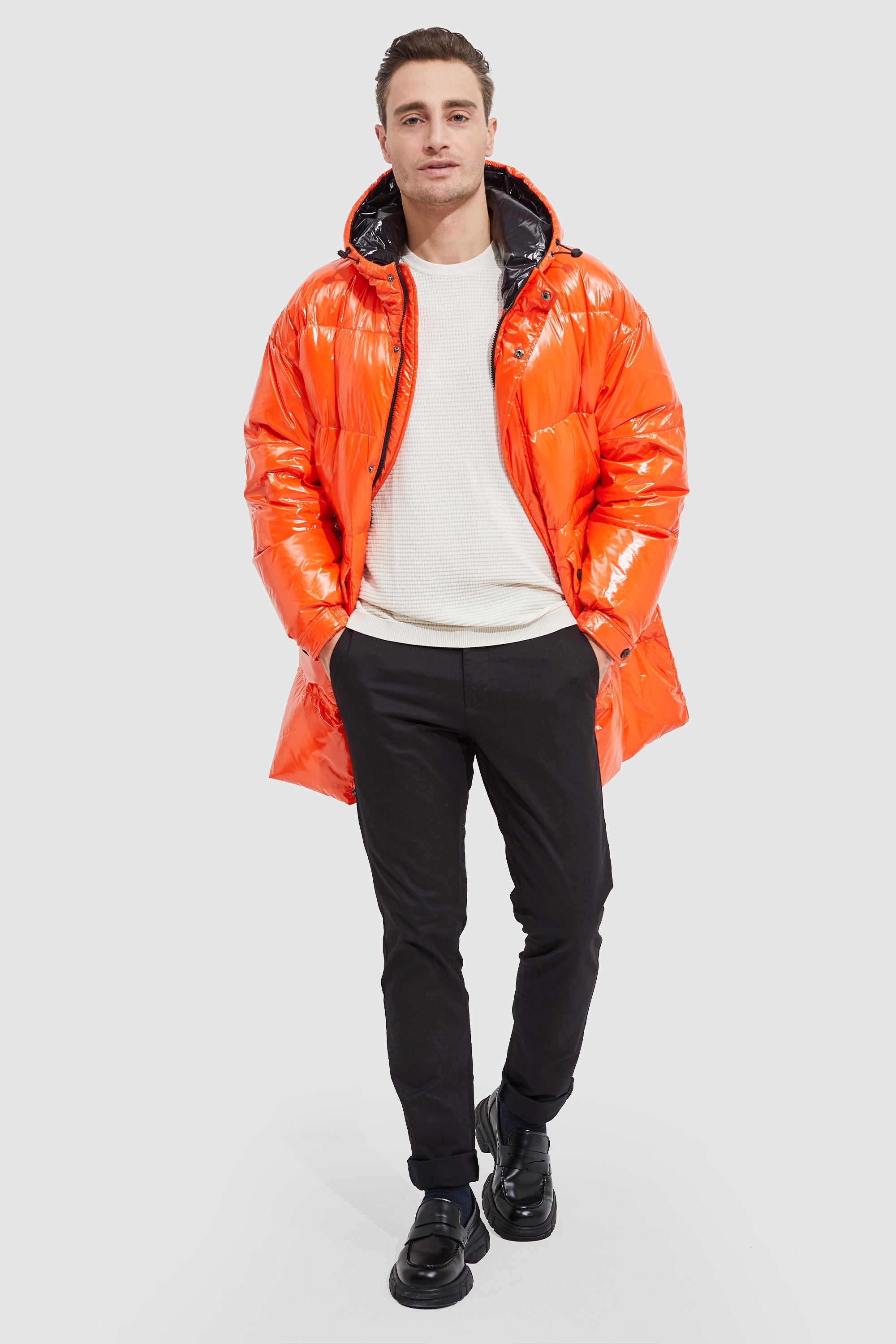 Orolay-Stand Collar Shiny Down Jacket-#color_Bright Marigold