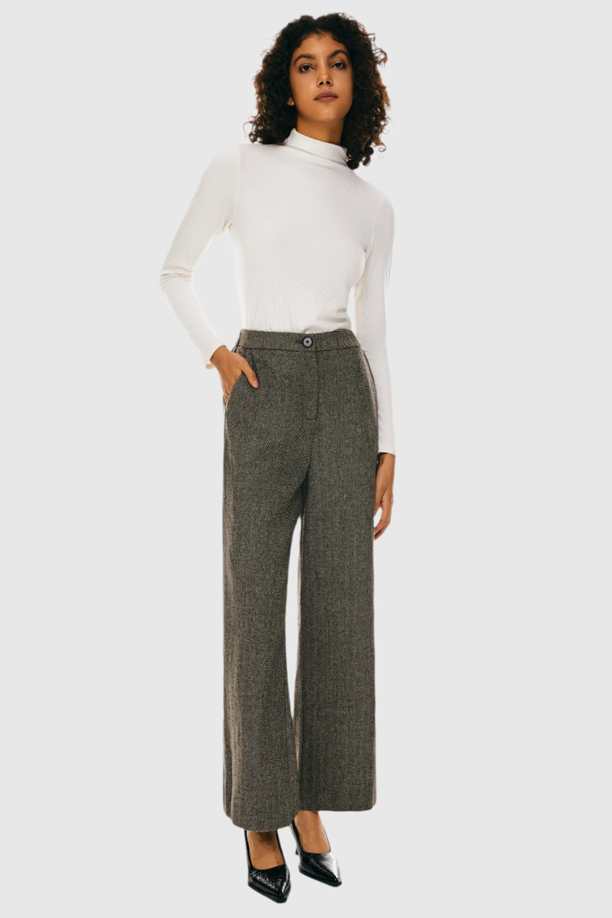 Orolay-Straight Leg Dress Pant-Image 1 of Straight Leg Dress Pants from Orolay - #color_Brown stripes