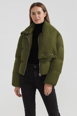 Orolay-Stylish Puffer Down Coat with Thickened Collar-#color_Peat Moss