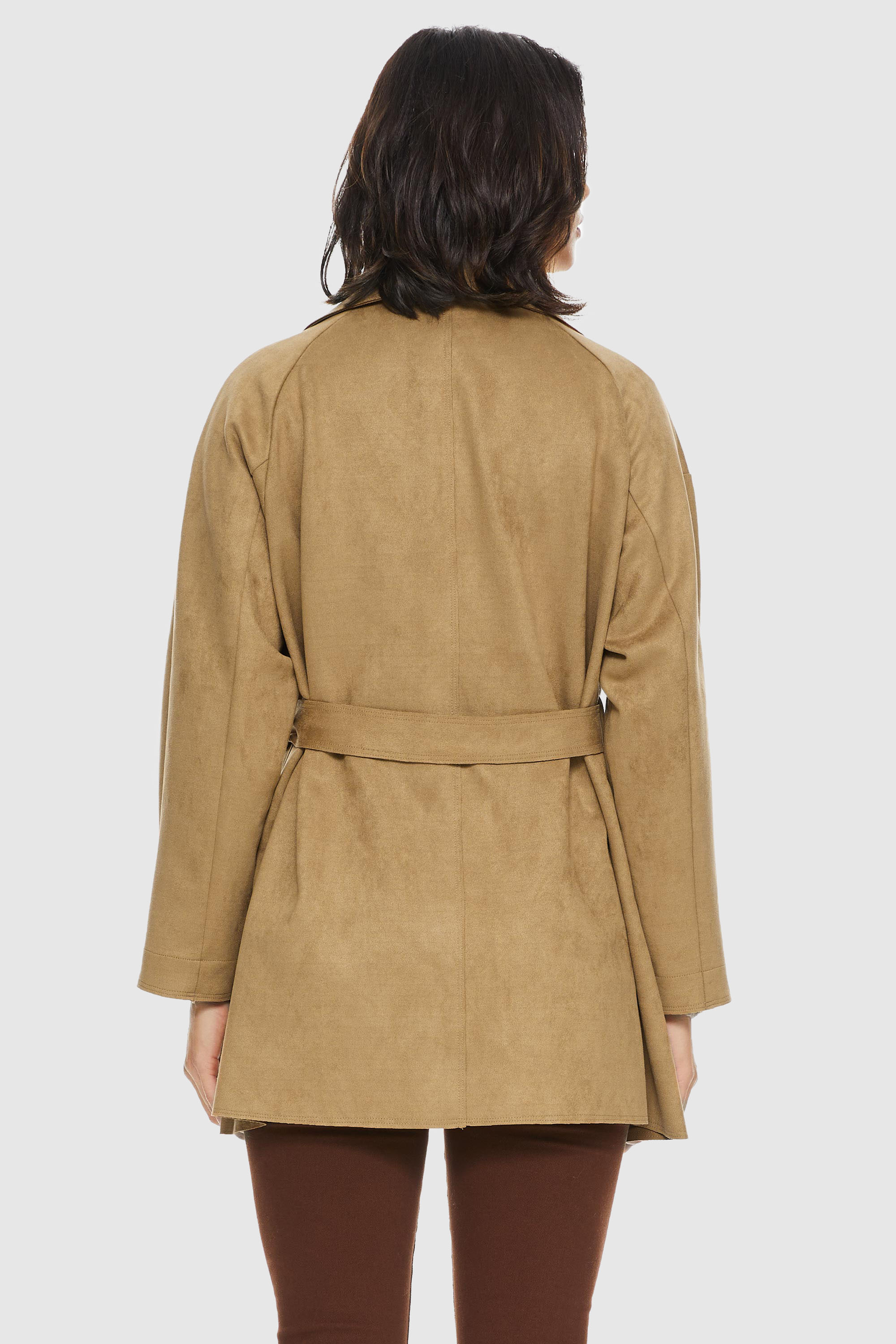 Orolay-Suede Lightweight Trench-#color_Sand