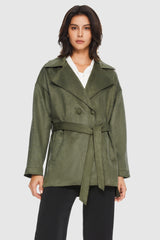 Orolay-Suede Lightweight Trench-#color_Peat Moss