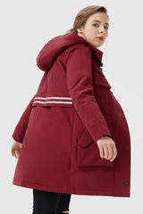 Orolay-Thicken Winter Parka Coat with Hood-#color_Red Dahlia