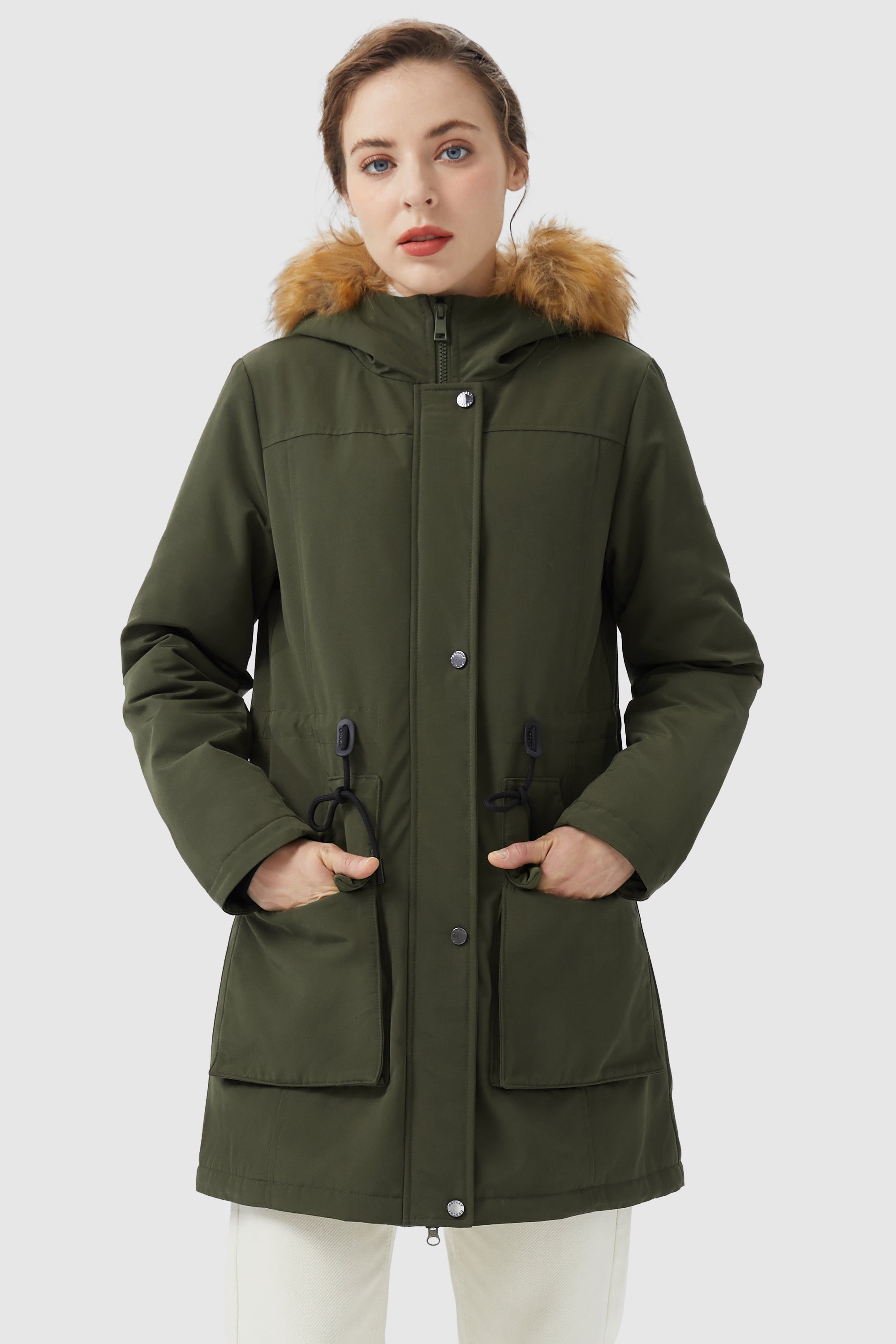 Orolay-Thickened Fleece Lined Parka-#color_Mountain View