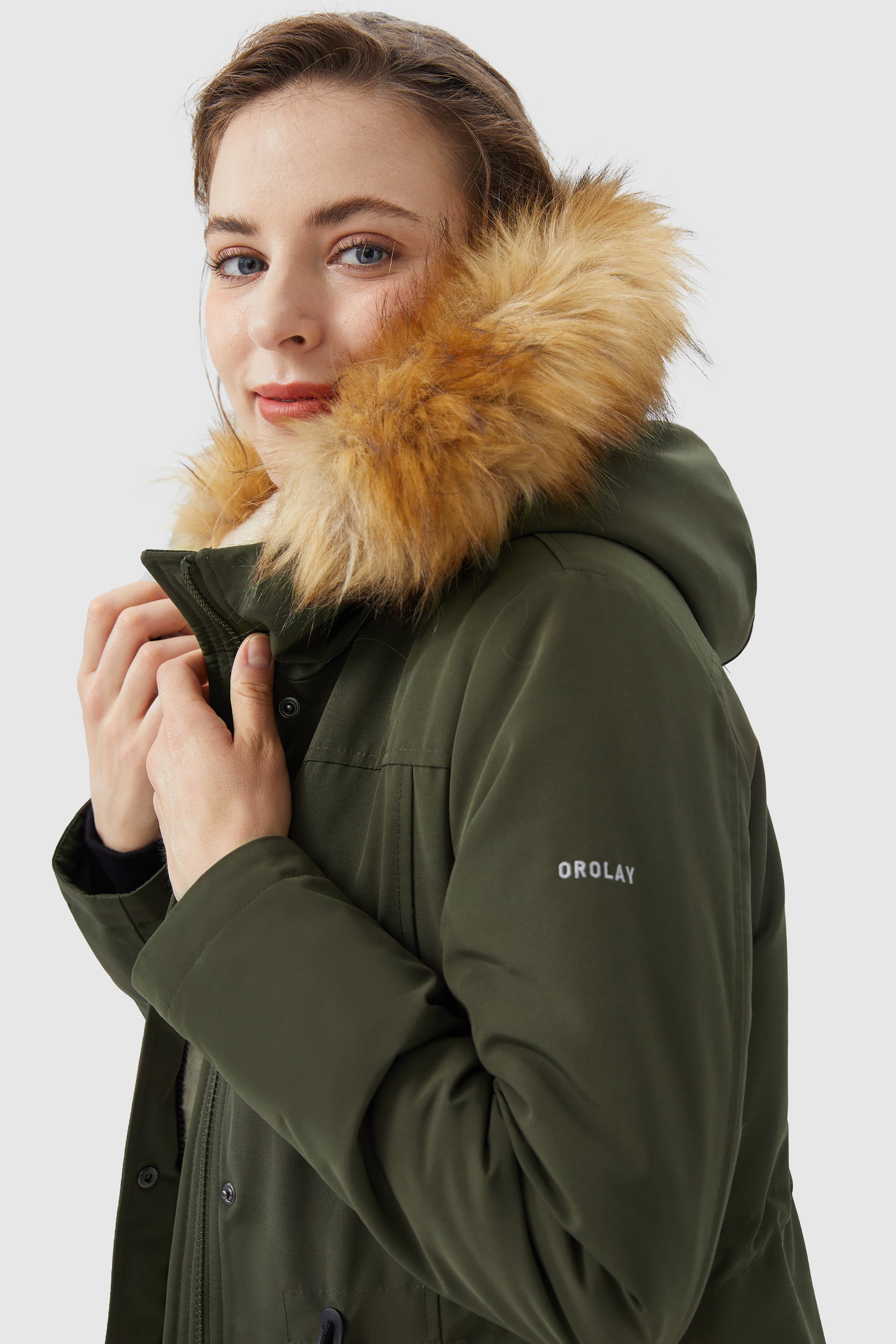 Orolay-Thickened Fleece Lined Parka-#color_Mountain View