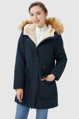 Orolay-Thickened Fleece Lined Parka-#color_Pageant Blue