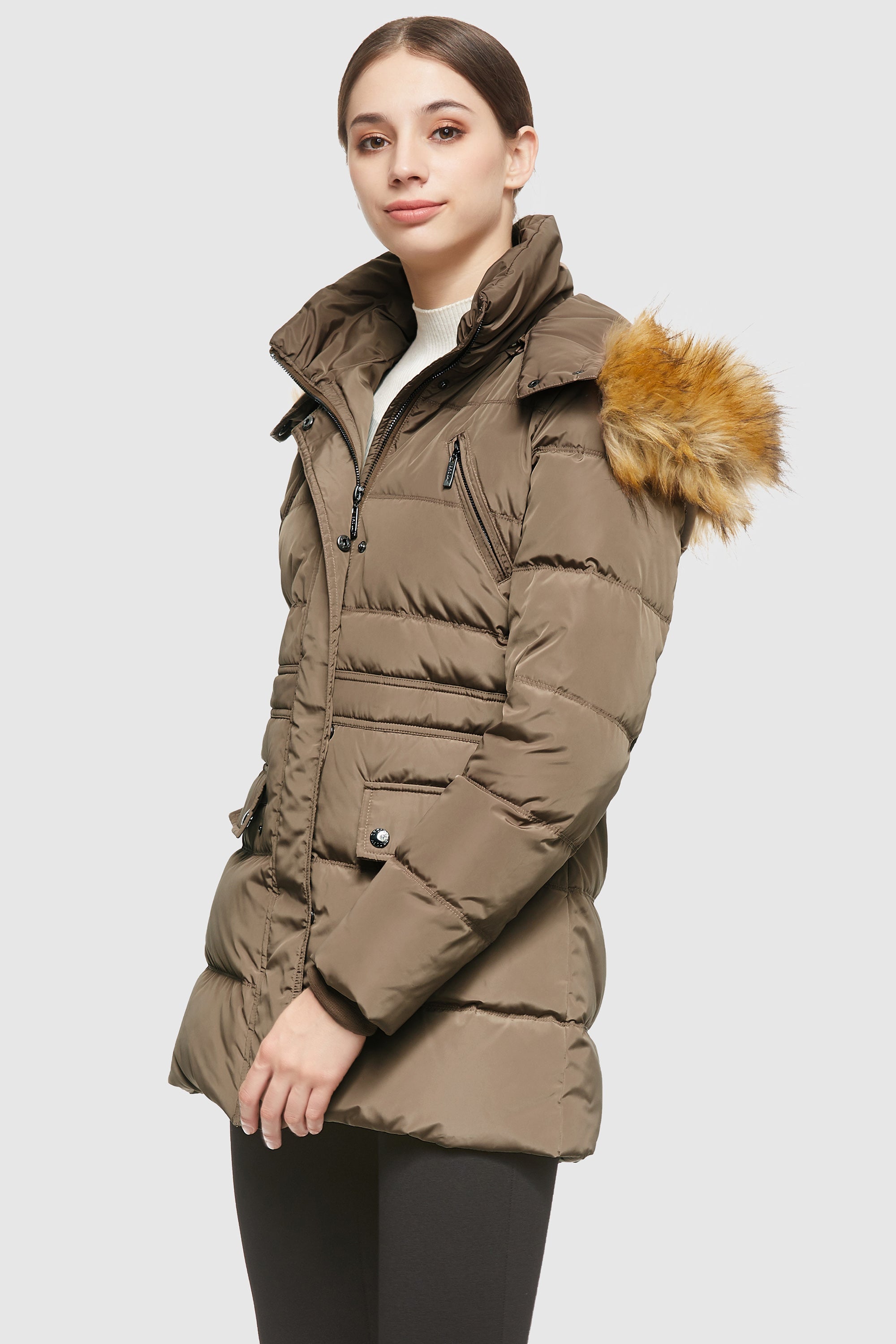 Orolay-Thickened Inner Vest Down Jacket-#color_Roebuck