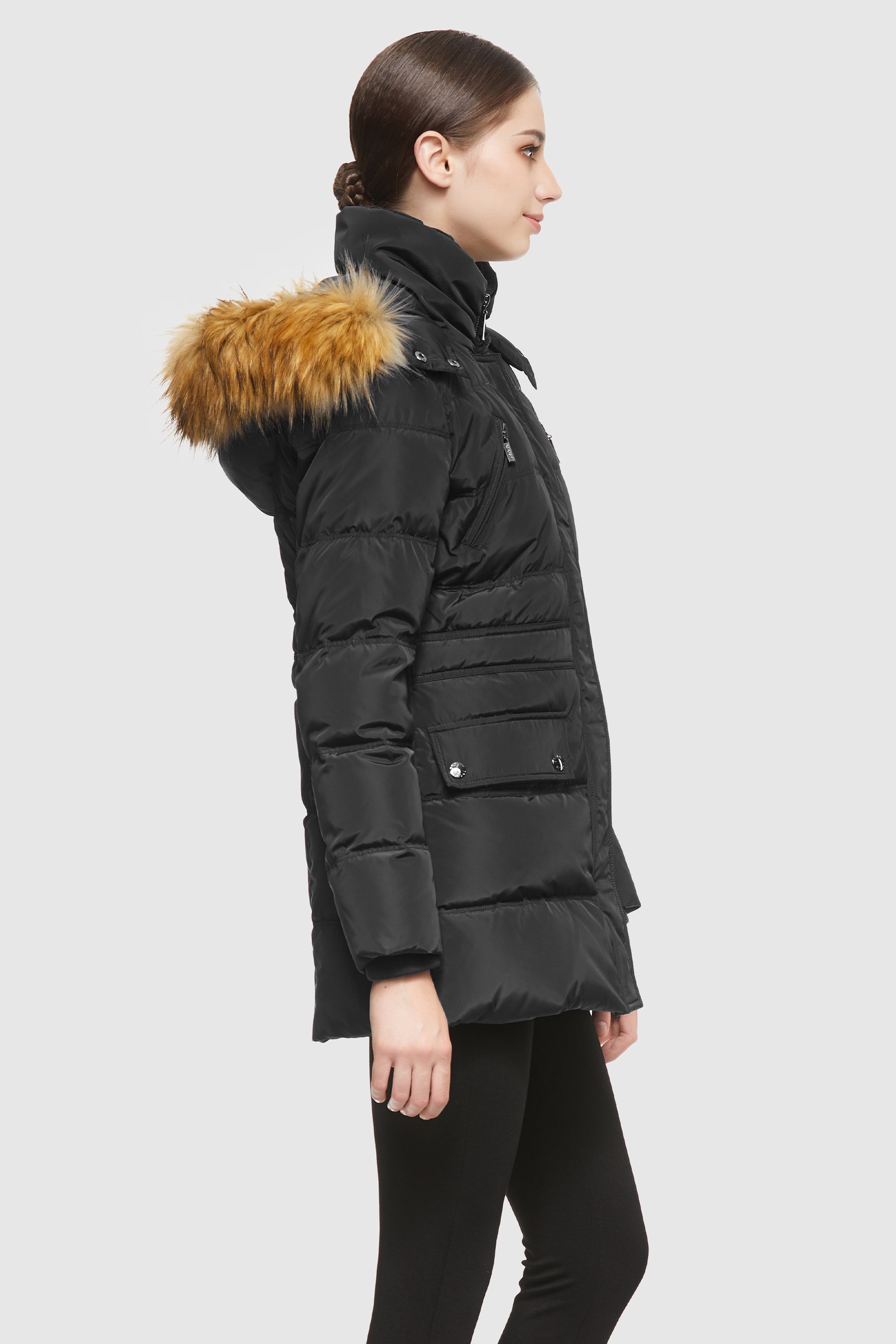 Orolay-Thickened Inner Vest Down Jacket-#color_Black