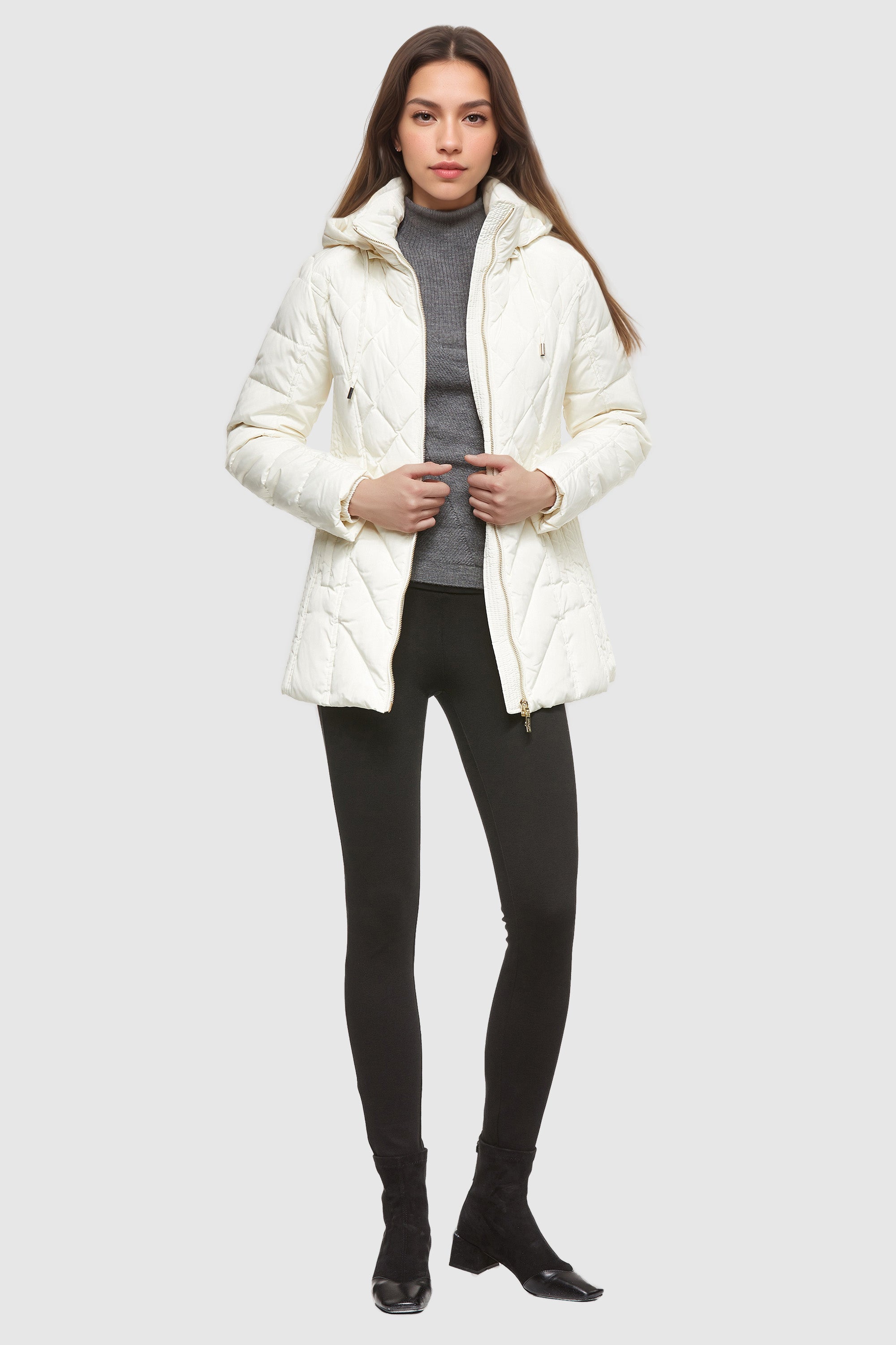 Orolay-Thickened Puffer Down Jacket-Image 1 of Thickened Puffer Down Jacket from Orolay - #color_White