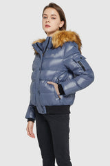 Orolay-Thickened Winter Shiny Puffer Jacket-#color_Country Blue