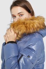 Orolay-Thickened Winter Shiny Puffer Jacket-#color_Country Blue