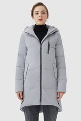 Orolay-Two-Way Zipper Hooded Puffer Jacket-#color_Oyster Mushroom