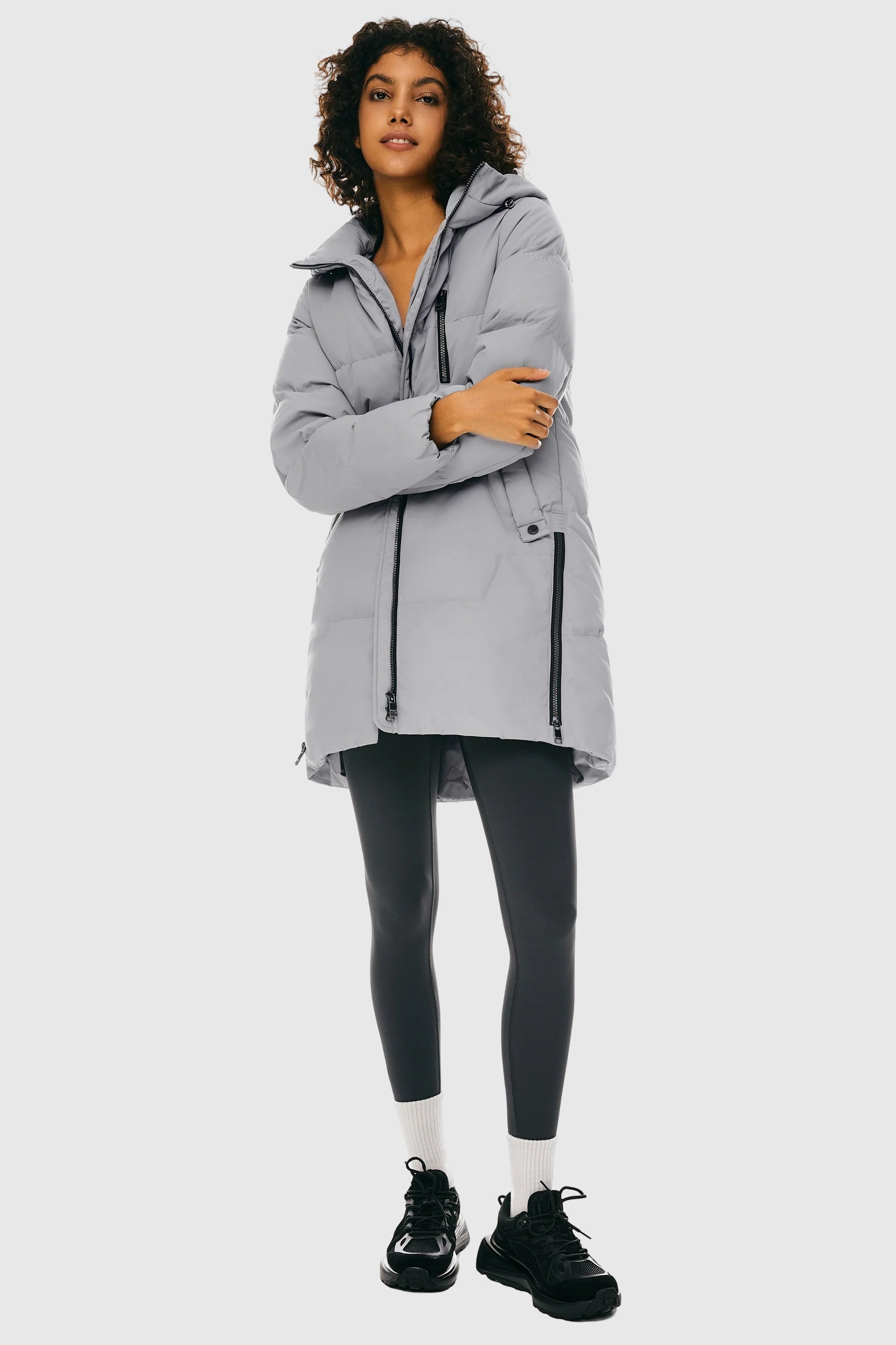 Orolay-Two-Way Zipper Hooded Puffer Jacket-#color_Oyster Mushroom