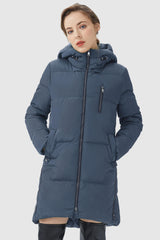 Orolay-Two-Way Zipper Hooded Puffer Jacket-#color_Majolica Blue