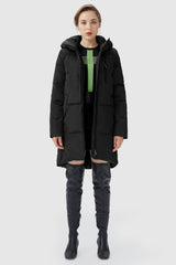 Orolay-Two-Way Zipper Hooded Puffer Jacket-#color_Black