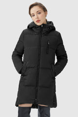 Orolay-Two-Way Zipper Hooded Puffer Jacket-#color_Black