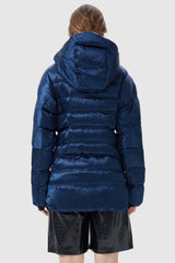 Orolay-Unique Quilting Down Hood Coat-#color_True Blue