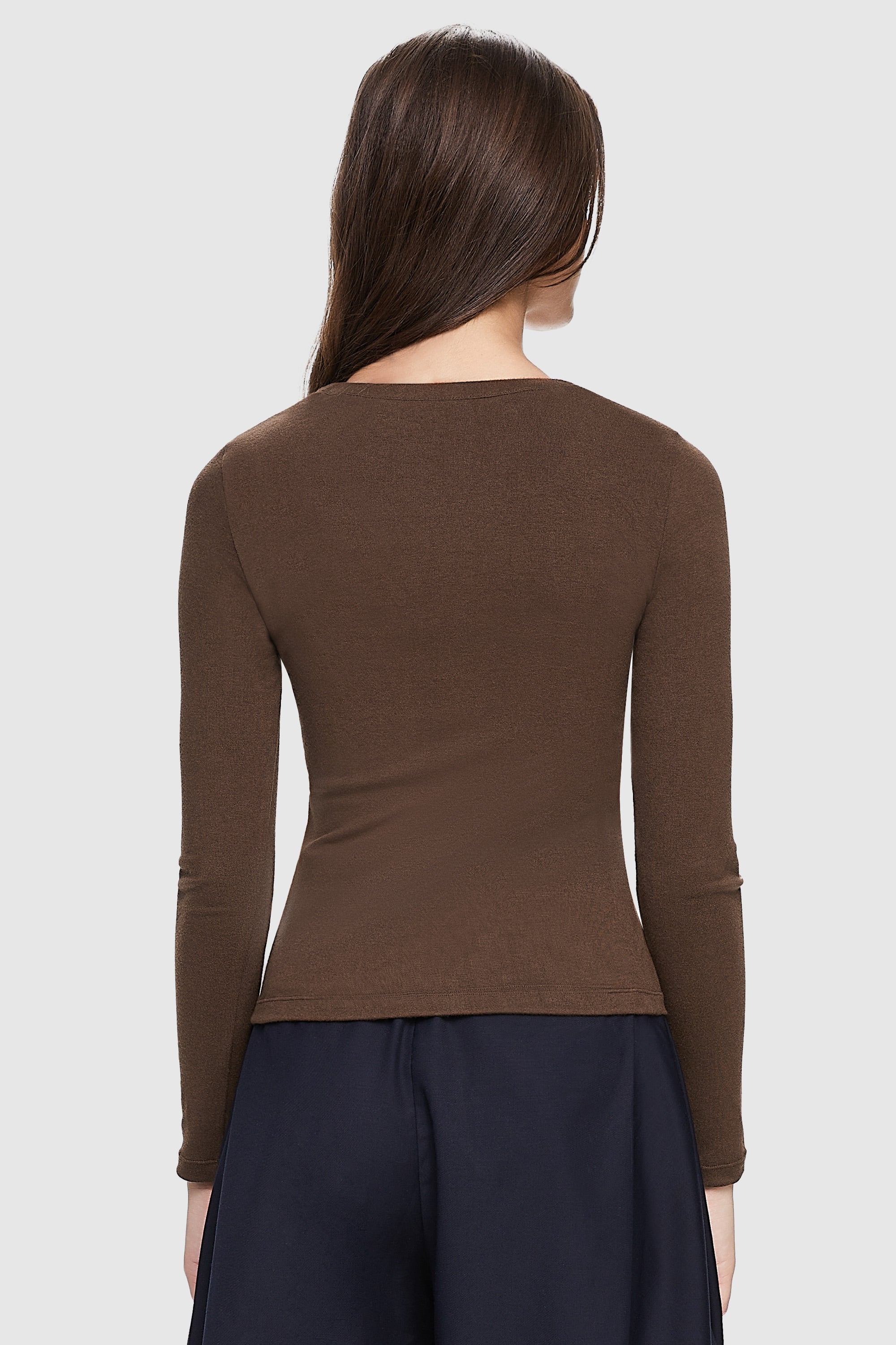 Orolay-V-Neck Knit Sweater-#color_Emperador